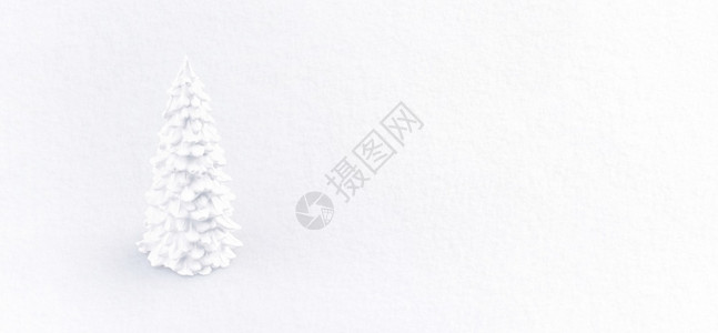 快乐的白色雪上石膏树或土豆圣诞新年的配额最低概念全景模拟目的图片