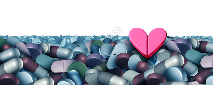 夸情人节杀手爱药和心脏病或二次物和医学概念作为一种药品处方和营养补充剂作为含有3D插图要素的药品c治疗和抗医学概念作为具有3D示例设计图片