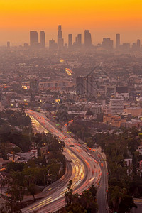 城市的美国洛杉矶下城中心天际洛杉矶市风景天空建造图片