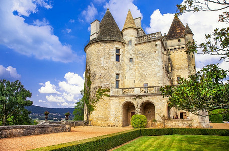 中世纪米兰德斯城堡法国多德涅省著名的外观多尔涅省图片