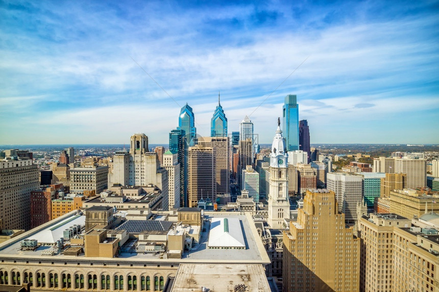 场景现代的美国费城市中心天线最佳景色金的图片