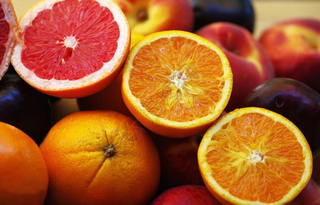 橙和柠檬水果片作品李子素食主义者图片