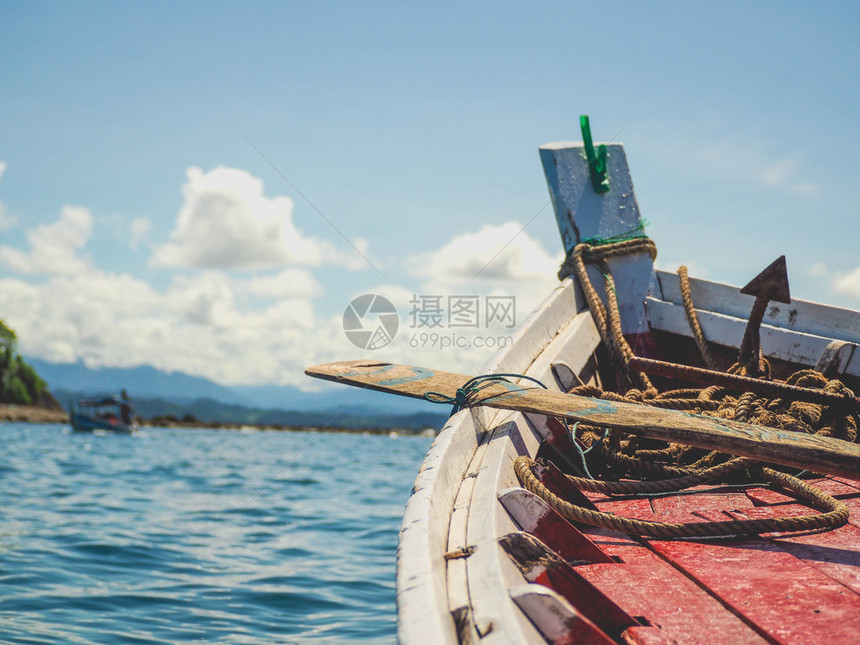 美丽的Ngapali海滩和渔民船岩石风景优美自然图片