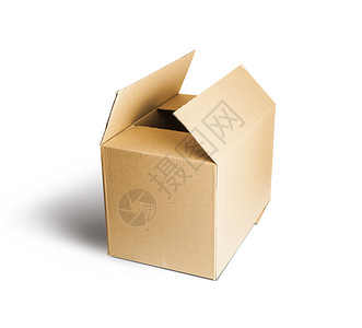 纸板箱打开隔离在白色背景与剪切路径纸板箱打开隔离在白色背景盒子的航运图片
