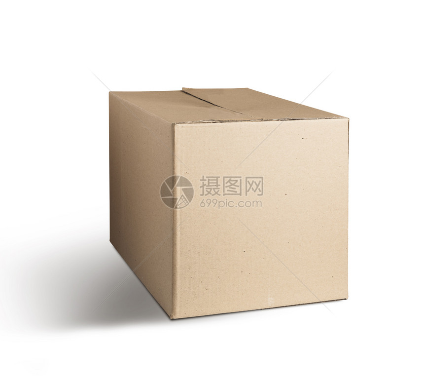 包装店铺商业纸板箱打开隔离在白色背景与剪切路径纸板箱打开隔离在白色背景图片