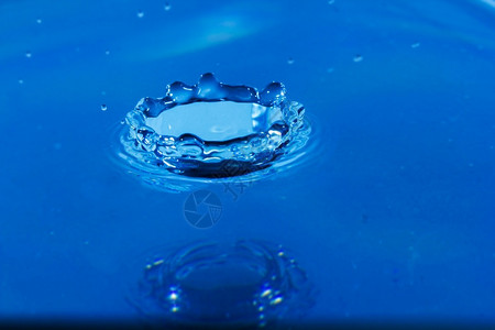 自然新鲜飞沫水滴子蓝色喷出面图片