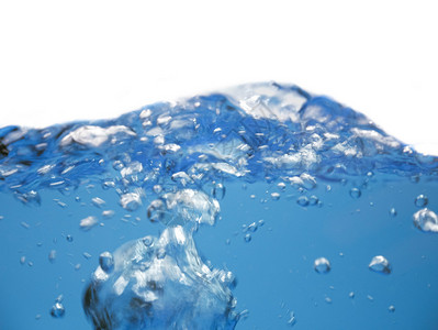 蓝色纯底素材海洋抽象的蓝色纯水中升至表面的气泡摘述背景新鲜的背景