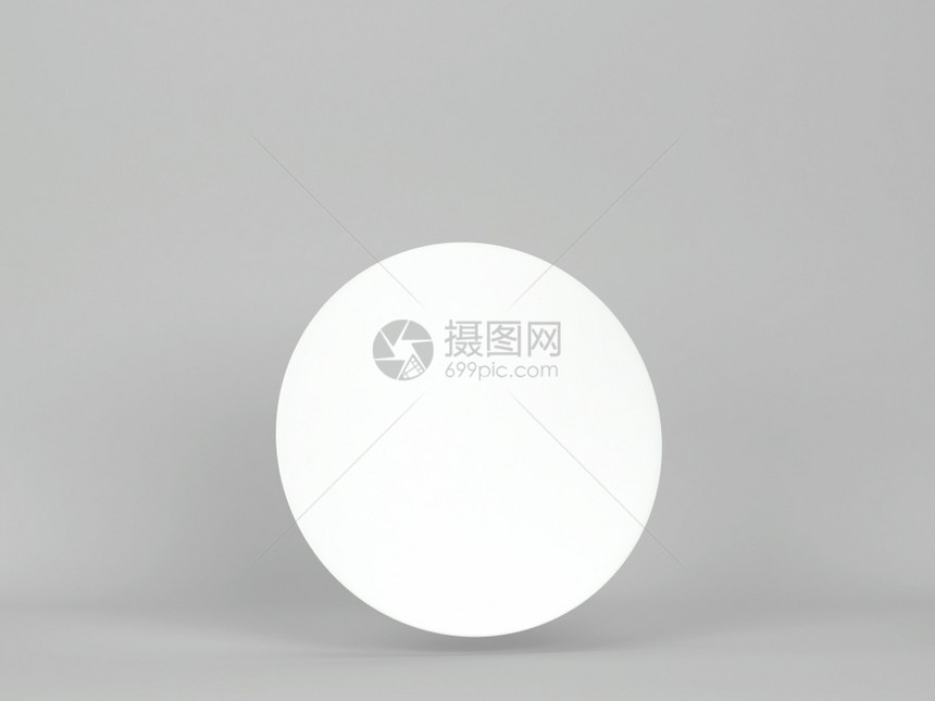 灰色背景上的空圆轮贴纸模型3d插图戳白色的图片