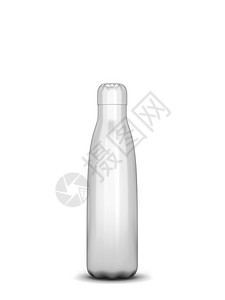 温暖的银白色以背景隔离的热瓶装模型3d插图背景图片