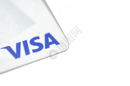 帐户白色背景的Visa电卡经济销售图片