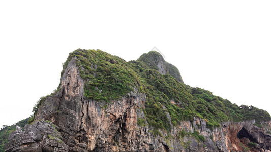 强的冒险白背景山悬崖岩泰国菲斐岛爬坡道图片