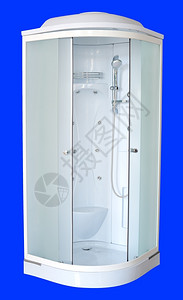 隔间淋浴舱冲洗服务淋浴室有霜冻的滑动门背景
