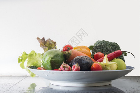 农业干净的混合新鲜蔬菜健康食品概念图片