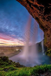 冰岛美丽的风景冰岛自然观著名的旅游景点和天空夏神奇图片