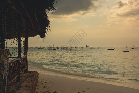 渔夫桑给巴尔海风景很好坦桑尼亚加勒比海岛图片