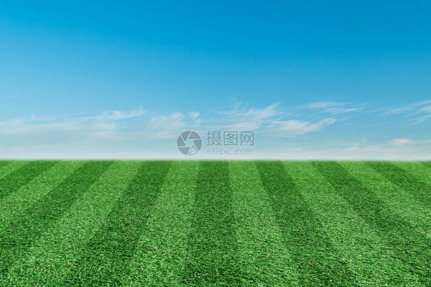 竞赛晴天有条纹的蓝色空背景有条状草场图片