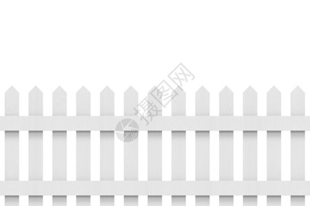 纠察3d制造新的灰色木栅栏用白背景隔离的剪切路径美丽木制家设计图片