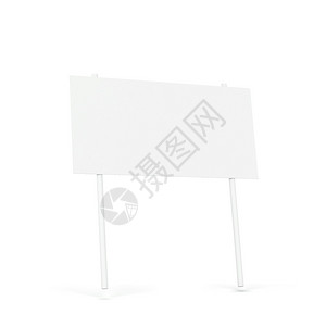 展示白色背景上孤立的空白标牌模型3d插图信息木制的背景图片