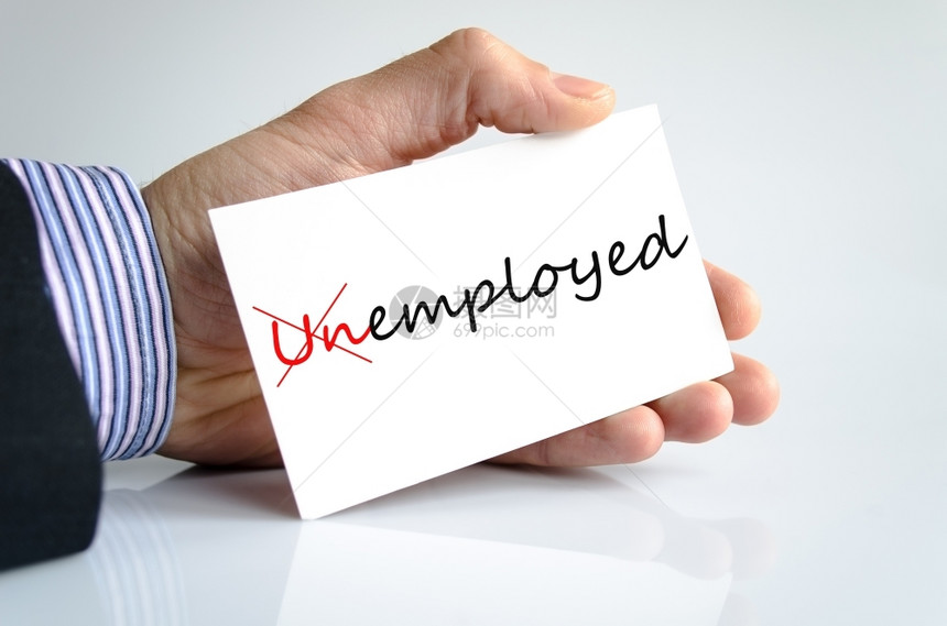 白色的招聘雇用失业概念孤立的白种背景失业概念图片