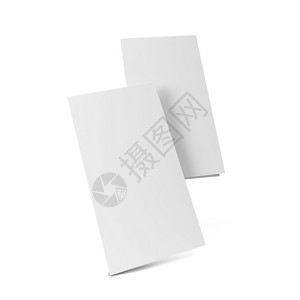 白色背景上孤立的空白传单模拟3d插图打印阴影餐厅图片