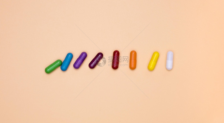 色彩胶囊药物图片