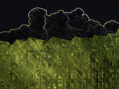 象征主义空气绿色办公室建筑图像黑云和银林暗的图片