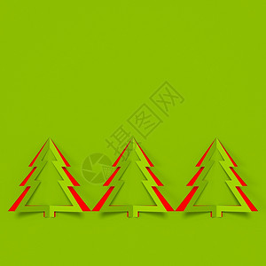 圣诞树贺卡纸剪风格象征松树季节图片