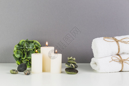 维他命高清晰度照的蜡烛浴巾的白桌顶彩色片质量优异的一张像样照片温泉人们背景图片