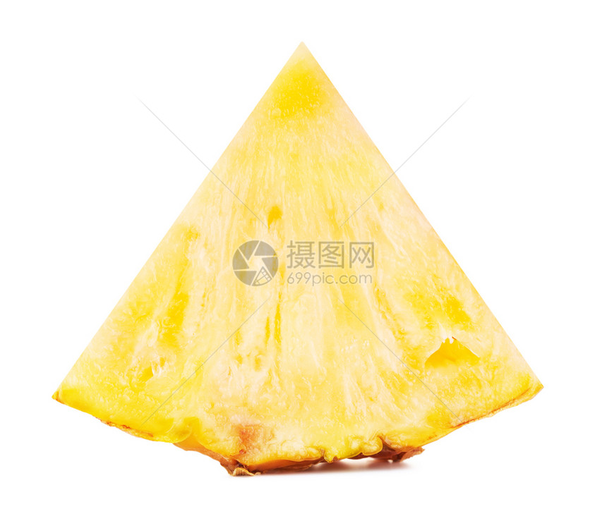 黄菠萝切片在白色背景上孤立于白底剥食物图片