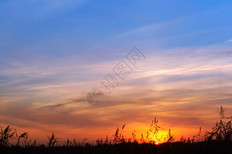 日落时的夕阳天空图片