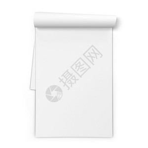 白色背景上孤立的空白笔记本3d插图床单木板备忘录图片