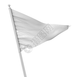 空白旗帜风空白的色背景上孤立的三角旗3d插图传统的设计图片