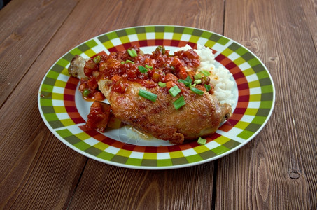 香菜食物金的美国南部流行鸡肉和饭菜在美国南部很受欢迎美国南部图片