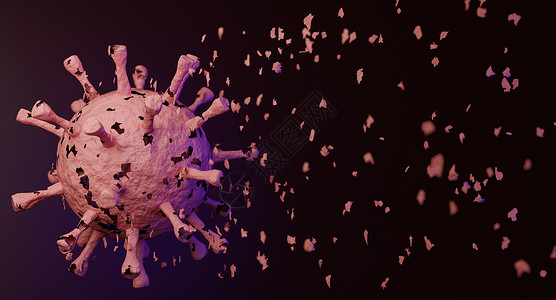 微生物消除科罗纳破碎成片的治疗疫苗或药物概念3D细菌插图设计图片
