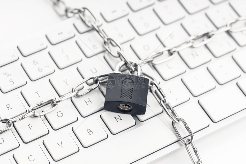 监视计算机安全概念键盘网络安全概念的锁链和现代的攻击图片