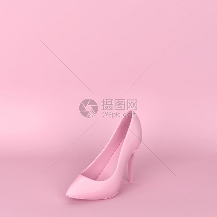 高跟鞋妇女3D说明脚丫子粉色的服装图片