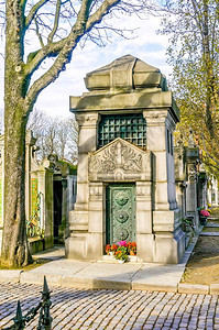 陵死的法国巴黎最有名的PereLachaise的景象以及著名人士的图片