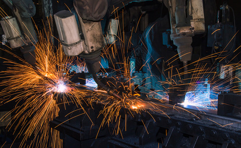 生产线制造商工厂中业焊接机械器人的工艺服务植物未来派图片