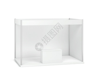 商业白色的促销以背景孤立的反模型3d插图的贸易展间示台图片