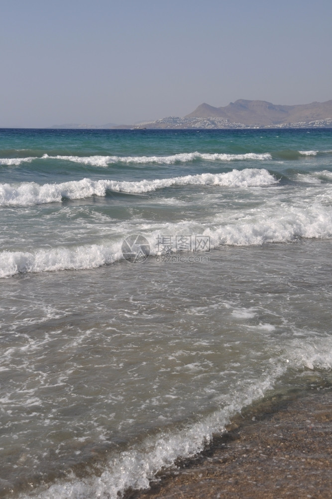 户外景观美丽的位于希腊土耳其高斯的美丽海滩背景图片