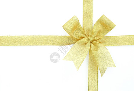 华丽的周年纪念日白色背景上的孤立金色丝带和弓单身的图片