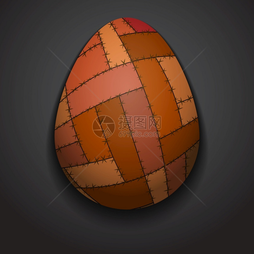 插图时尚的创意拼凑式东面鸡蛋Logo模拟板细绳时髦的图片