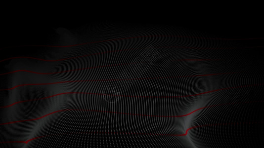 动态啤酒浪数字的微粒波在黑色背景数字网络空间抽象背景上流动的数字粒子波流科学浪状的设计图片
