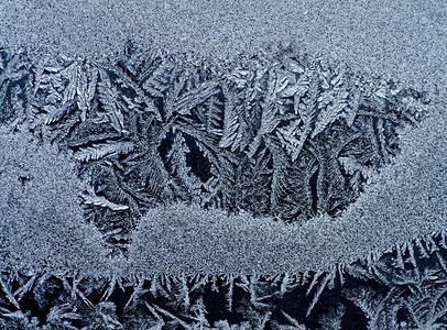 圣诞节磨砂窗口玻璃Frost模式上的背景和纹理霜冻模式雪图片