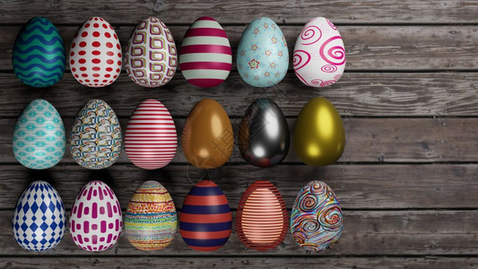 快乐的复活节一套东西方鸡蛋不同模式在白色背景和影子上隔离收藏庆典礼物图片