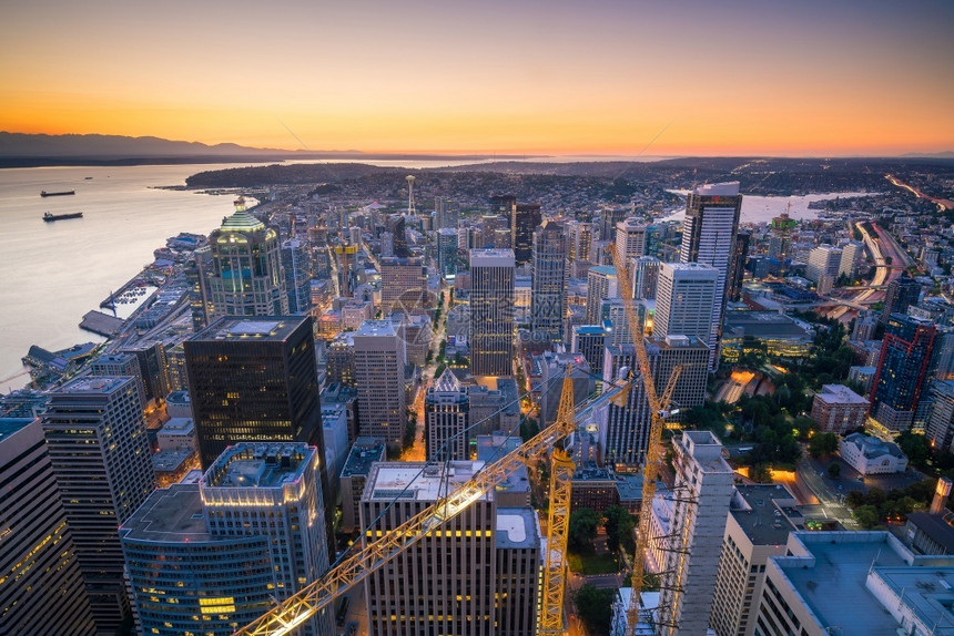 西雅图华盛顿市中心全景图片