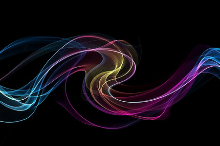 烟纱丝带数字的丝带抽象多彩姿的波浪氖设计图片