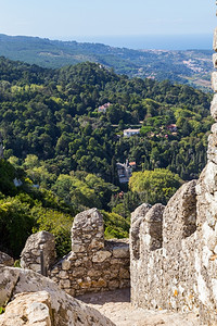 结石堡垒老的葡萄牙辛特拉古老摩尔人城堡图片