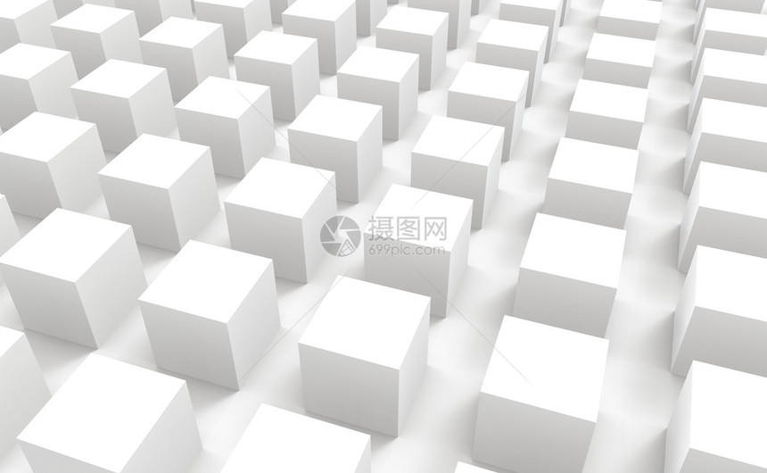 方面抽象的3d对现代抽象白色方形立体框条壁设计背景的3d投影视图奢华图片