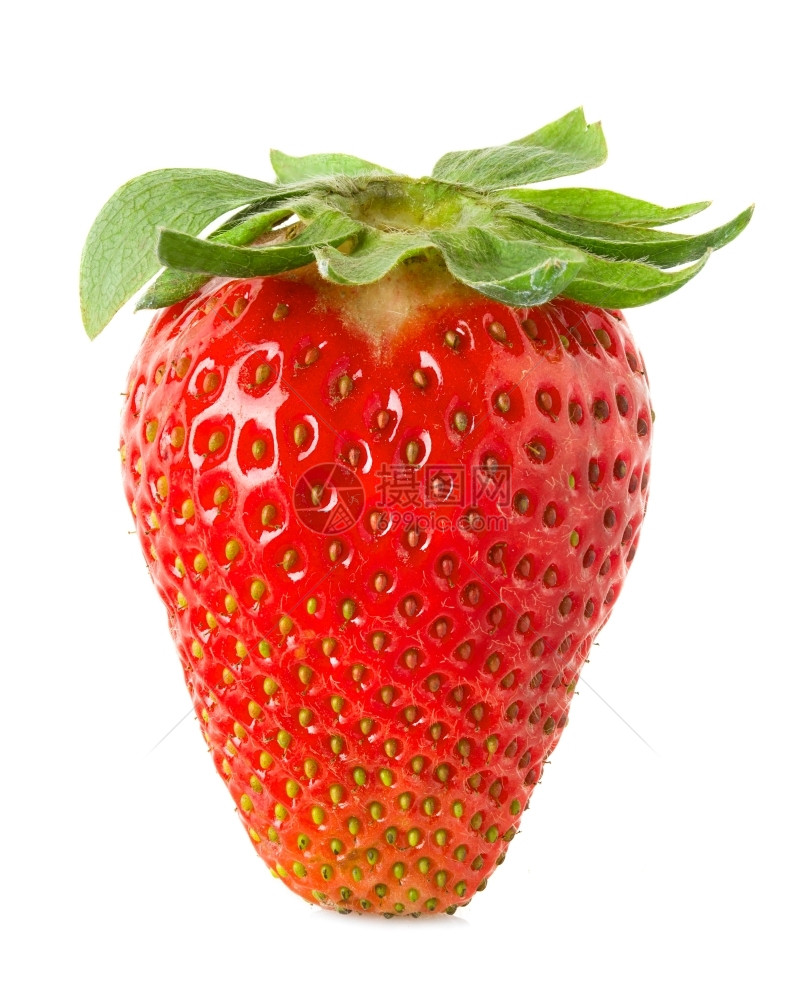 完美的孤立草莓生动绿色图片